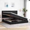 vidaXL Seng med opbevaring og LED med LED Sort 200 x 200 cm Polyester