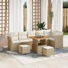 vidaXL Havesofa S&aelig;t 9 pcs Beige polyrattan