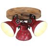 vidaXL loftlampe 25 W 35x35x25 cm E27 rustik r&oslash;d