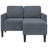 vidaXL 2-personers sofa med chaiselong L-formet 125 cm fl&oslash;jl m&oslash;rkegr&aring;