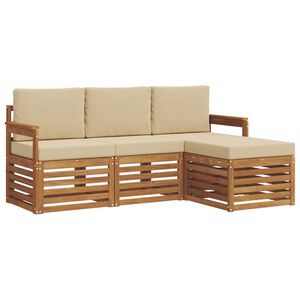 vidaXL Udend&oslash;rs sofagruppe 4 stk. Naturlig og Beige