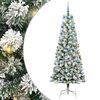 vidaXL Kunstigt Hinged Juletr&aelig; 300 LED'er Gr&oslash;n og Hvid 210 cm