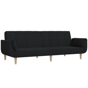 vidaXL 2-personers sovesofa med 2 puder stof sort