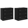 vidaXL Sideboards 2 pcs Sort eg 70 x 35,5 x 67,5 cm Konstrueret tr&aelig;