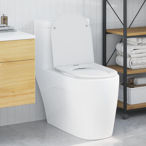 vidaXL Hurtig Udløsnings Toiletbræt Hvid 44 x 36.4 x 3.4 cm Duroplast
