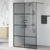 vidaXL Walk-in brusev&aelig;g Sort 115 x 195 cm h&aelig;rdet glas
