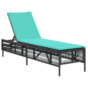 vidaXL liggestol med hynde sort polyrattan