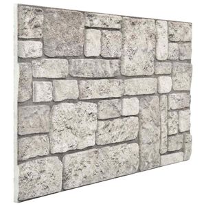 vidaXL V&aelig;gpaneler 10 stk. 100 x 50 cm Gr&aring; EPS Skum