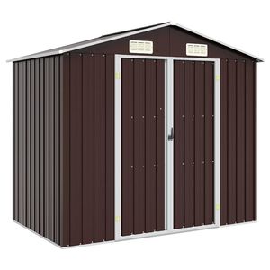 vidaXL haveskur 205x129x183 cm galvaniseret st&aring;l brun