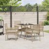 vidaXL Have Spisebordss&aelig;t 5 pcs Beige polyrattan