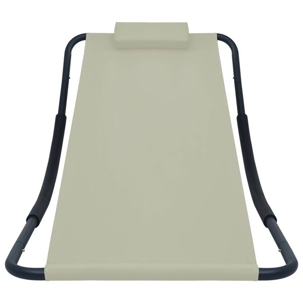 vidaXL liggestol 200x90 cm st&aring;l cremefarvet