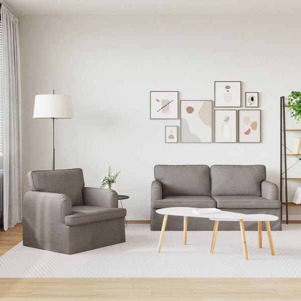 vidaXL Sofa 2 pcs Gr&aring;brun 162 x 80 x 85 cm Stof