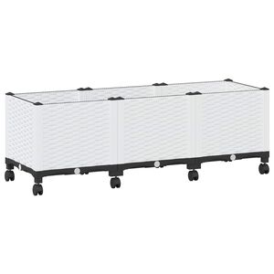 vidaXL Havekrukke med hjul Hvid 120 x 40 x 48 cm PP