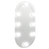 vidaXL spejl med LED-lamper 40x20 cm oval glas