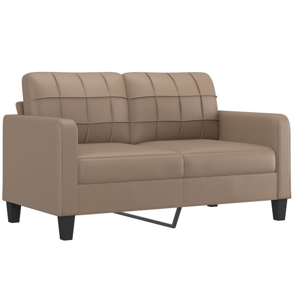 vidaXL 2-personers sofa m. puder hynder 140 cm kunstl&aelig;der cappuccino