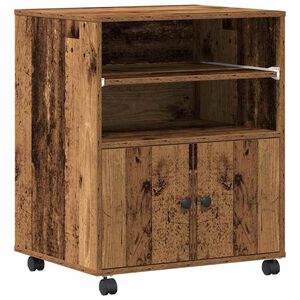 vidaXL Printerstand Gammelt træ 60 x 48 x 74 cm Konstrueret træ