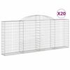 vidaXL buede gabionkurve 20 stk. 300x30x120/140 cm galvaniseret jern