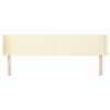 vidaXL sengegavl med kanter 183x16x78/88 cm kunstl&aelig;der cremefarvet