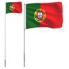 vidaXL Portugal flag og flagstang 5,5 m aluminium