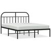 vidaXL sengeramme med sengegavl 140x190 cm metal sort