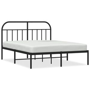 vidaXL sengeramme med sengegavl 140x190 cm metal sort