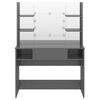 vidaXL makeupbord med LED-lys 100x40x135 cm MDF blank grå