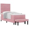 vidaXL Box spring seng med hovedg&aelig;rde Lyser&oslash;d 200 x 80 cm Fl&oslash;jl