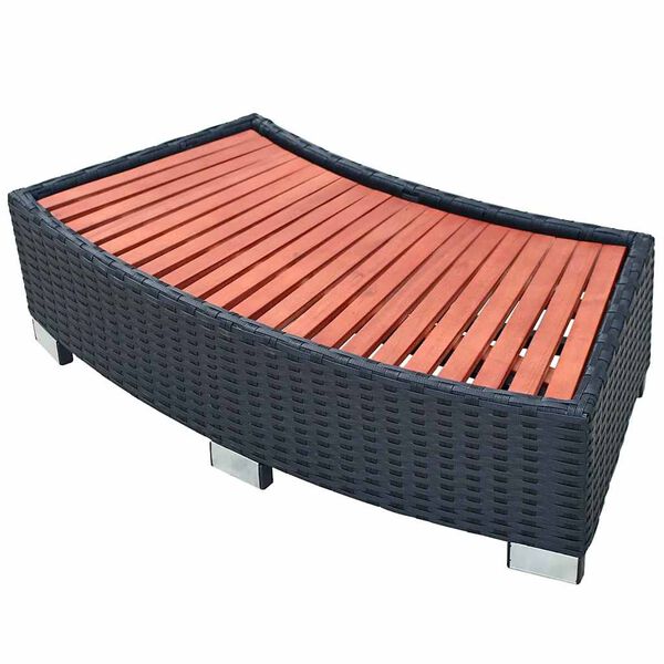 vidaXL spatrin i polyrattan 92 x 45 x 25 cm sort