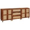 vidaXL Sidetabel S&aelig;t 3 stk. 180 x 33 x 75 cm Massivt mangotr&aelig; Brun