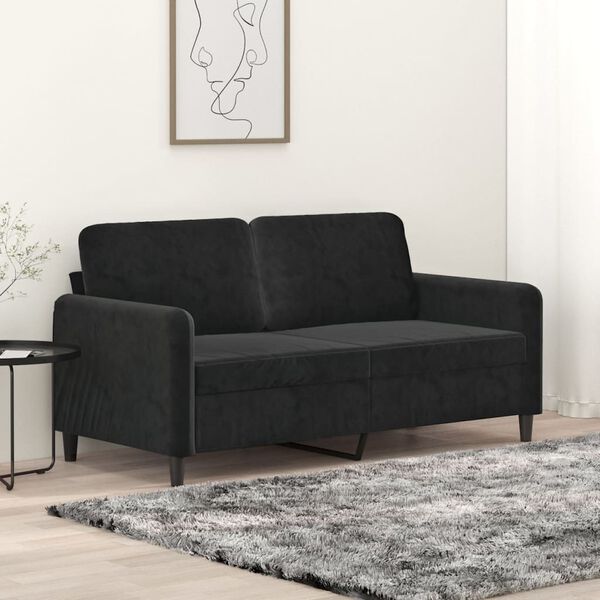 vidaXL 2-personers sofa 140 cm fløjl sort