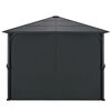 vidaXL pavillon med gardin aluminium 3 x 3 m sort