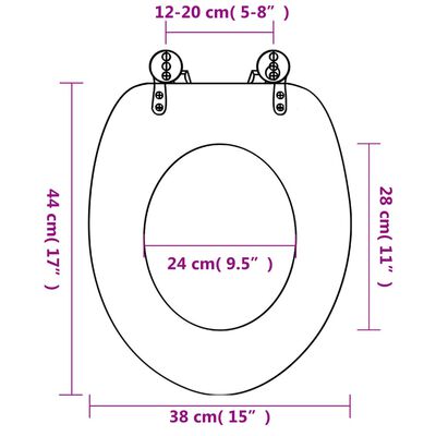 vidaXL toiletsæde med soft close-låg MDF søstjernedesign