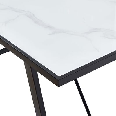 vidaXL spisebord 140 x 70 x 75 cm hærdet glas hvid