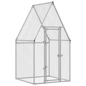 vidaXL h&oslash;nsehus 100x100x190 cm galvaniseret st&aring;l gr&aring;