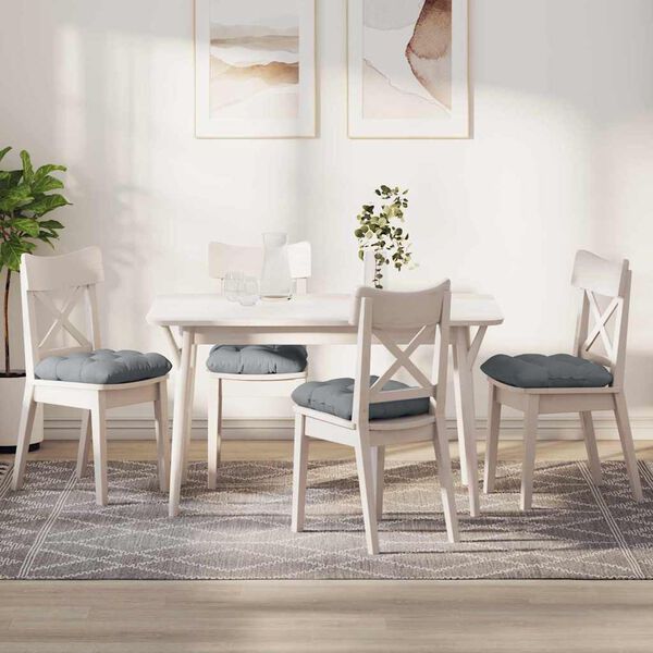 vidaXL S&aelig;depuder 4 pcs Lysegr&aring; 45 x 45 x 12 cm Stof