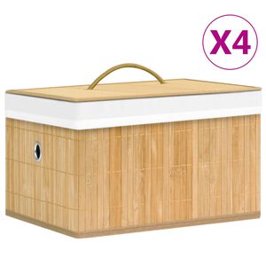 vidaXL opbevaringskasser 4 stk. bambus