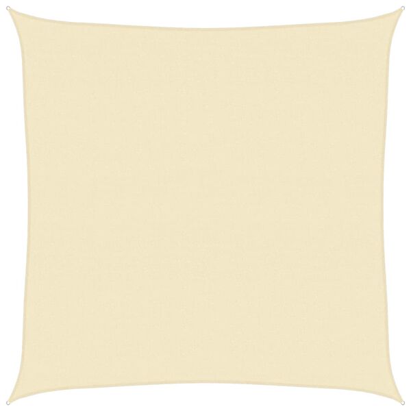 vidaXL solsejl 5x5 m 160 g/m² HDPE cremefarvet