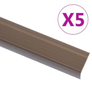 vidaXL 5 stk. trappelister L-facon 100 cm aluminium brun