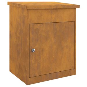 vidaXL Pakke drop boks med d&oslash;r Rusten 47,5 x 38 x 59 cm Cortenst&aring;l