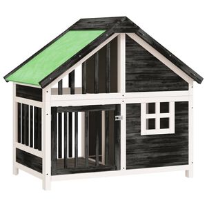 vidaXL hundehus 96x60,5x87 cm massivt fyrretr&aelig; gr&aring;