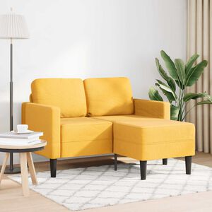 vidaXL 2-personers sofa med chaiselong L-formet 125 cm linned lysegul