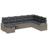 vidaXL Havesofa S&aelig;t med pude med opbevaring 8 pcs Gr&aring; Poly rattan