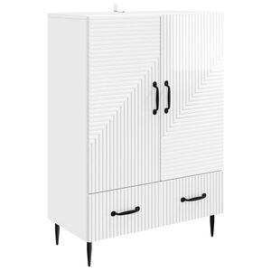 vidaXL Sideboard Hvid h&oslash;jglans 66 x 34,5 x 95 cm Konstrueret tr&aelig;