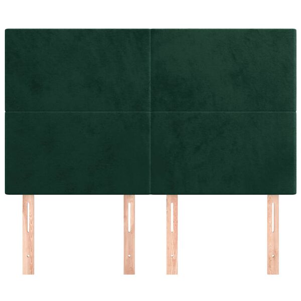 vidaXL sengegavl m&oslash;rkegr&oslash;n 144x5x118/128 cm fl&oslash;jl