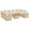 vidaXL sofas&aelig;t til haven 10 dele med hynder polyrattan beige