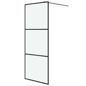 vidaXL brusevæg 80x195 cm matteret sikkerhedsglas sort