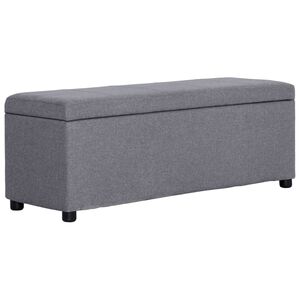 vidaXL b&aelig;nk med opbevaringsrum 116 cm polyester lysegr&aring;