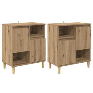 vidaXL Sideboards 2 pcs Artisan Egetr&aelig; 60 x 35 x 70 cm Konstrueret tr&aelig;