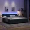vidaXL LED Box Spring Bed med madras Mørkegrøn 200 x 200 cm Fløjl