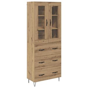 vidaXL Highboard Artisan Egetr&aelig; 69,5 x 34 x 90 cm Konstrueret tr&aelig;